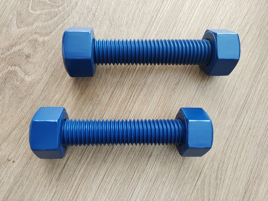 खरीदें PTFE Coated A193 B7 Stud Bolt with 2 Heavy Hex Nuts 1/4