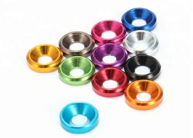 खरीदें रंगीन Anodized एल्यूमीनियम सादा वॉशर / गोलाकार वॉशर DIN 6319 मानक online manufacture
