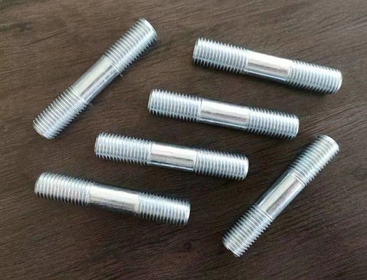 जस्ता चढ़ाना स्टील डबल एंडेड बोल्ट इलेक्ट्रो जस्ती क्लैंपिंग प्रकार पिरोया स्टड