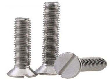 जस्ता चढ़ाया स्टेनलेस स्टील Slott Countersunk सिर पेंच ANSI / ASME मानक